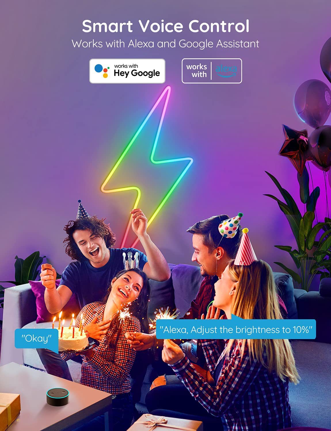 12V24V Bluetooth WIFI5 M RGBIC Colorful Music Neon Light 0 - Tophatter Daily Deals
