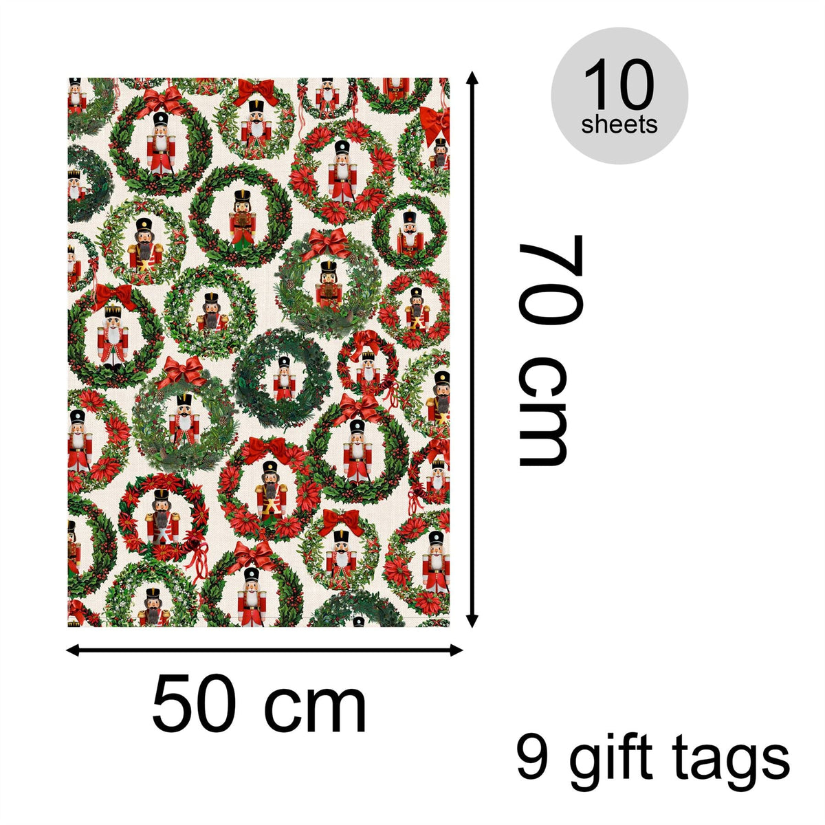 Nutcracker Christmas Wrapping Paper Book with 10 Stylish Sheets & Gift Tags Wrapping Paper - Tophatter Daily Deals