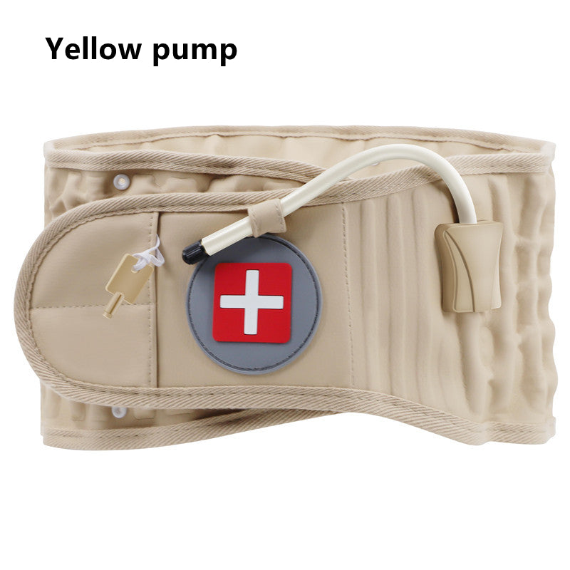 Back Decompression Belt Lumbar Support For Back Pain Relief Lumbar Disc Herniation Lumbar Traction Belt Lumbar Traction Device Khaki Yellow pump 0 - Tophatter Daily Deals