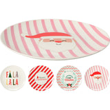 Set of 4 Christmas Ceramic Plates | Fun Festive Design for Snacks, Desserts & Santa’s Treats | Bright Christmas Tableware - 20cm Plate - Tophatter Daily Deals