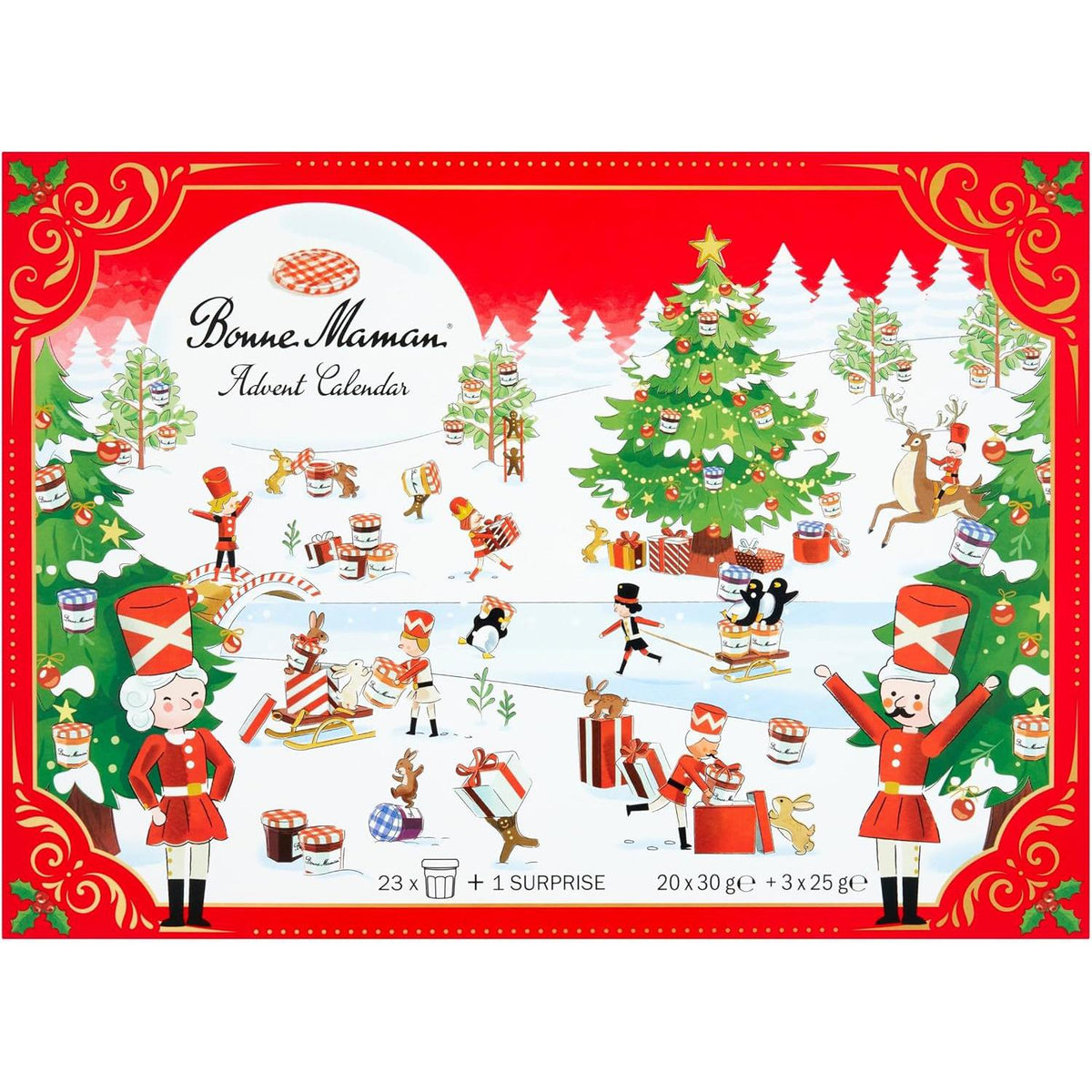 Bonne Maman Christmas Advent Calendar Mini Jars of Conserves & Caramels Advent Calendar - Tophatter Daily Deals
