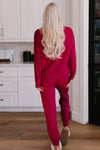 Round Neck Top and Drawstring Pants Lounge Set Loungewear Sets - Tophatter Daily Deals