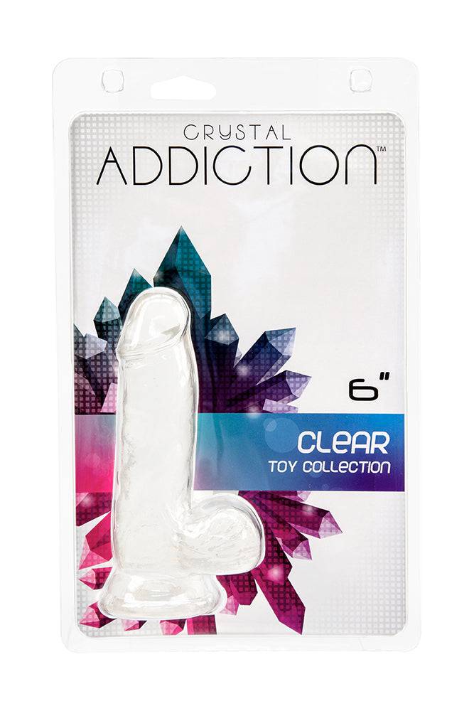 Crystal Addiction - Clear Realistic Dildo with Balls - 6 Inches Sex Toy - Tophatter Daily Deals