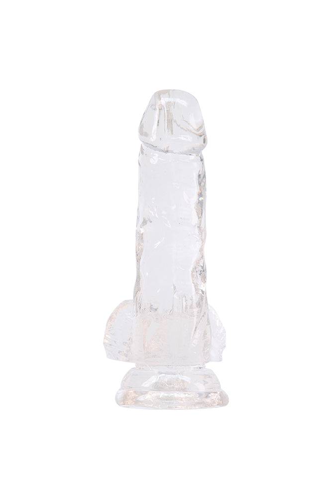 Crystal Addiction - Clear Realistic Dildo with Balls - 6 Inches Sex Toy - Tophatter Daily Deals