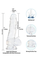 Crystal Addiction - Clear Realistic Dildo with Balls - 7 Inches Sex Toy - Tophatter Daily Deals