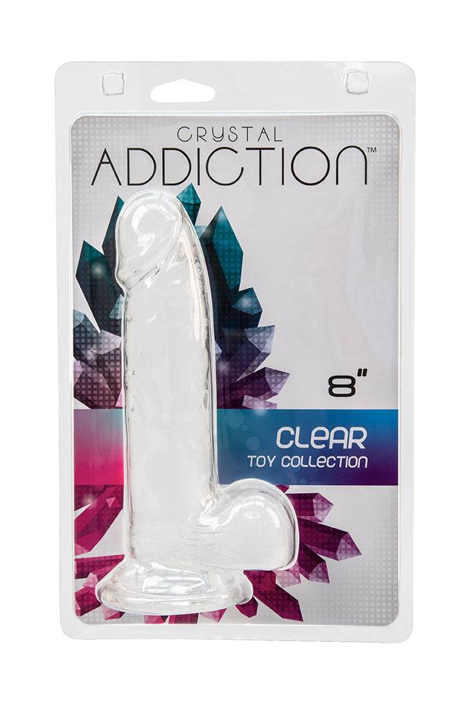 Crystal Addiction - Clear Realistic Dildo with Balls - 8 Inches Sex Toy - Tophatter Daily Deals