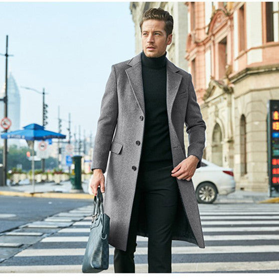 Warm Men's Wool Coat - Single Breasted, Polyester, City 3D Changing Face Moving Picture Frame - Tophatter Daily Deals