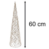 Gold Cone LED Christmas Tree | Warm White Pre-lit Light-Up Tree Cone - 60cm LED Light - Tophatter Daily Deals