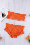 Lace Tube Top and Frill Trim Panty Lingerie Set Bras & Pantie Set - Tophatter Daily Deals