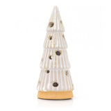 White Ceramic LED Christmas Tree | Light Up Mini Christmas Tree Ornament -13cm Ornament - Tophatter Daily Deals