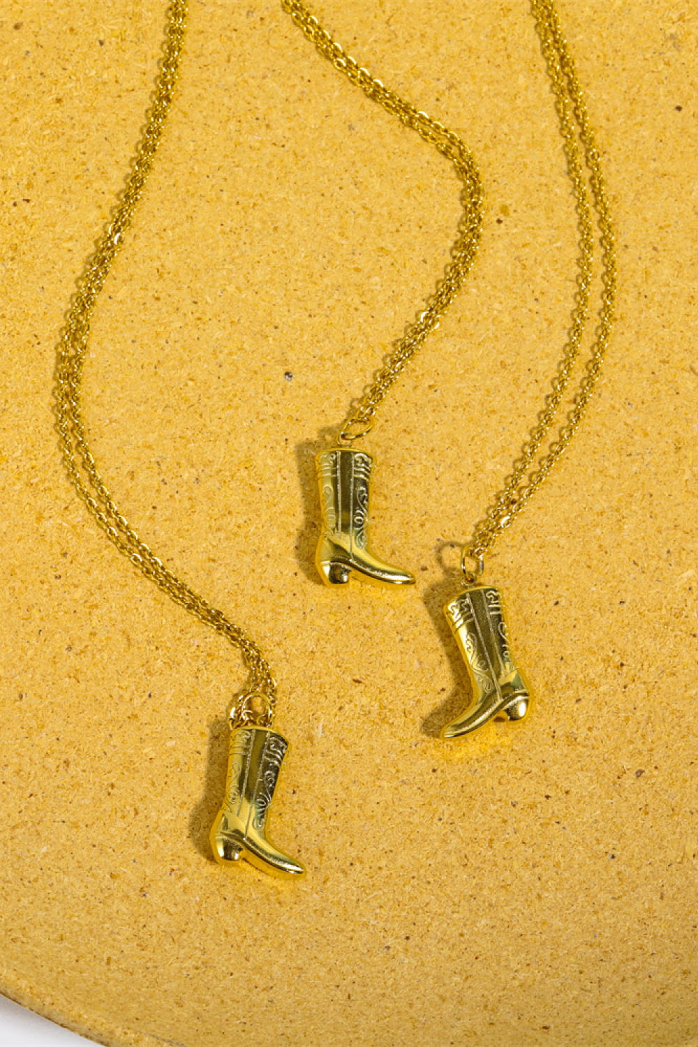 Cowboy Boot Pendant Stainless Steel Necklace Necklaces - Tophatter Daily Deals