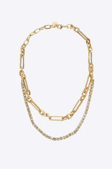 18K Gold Plated Glass Stone Necklace Necklaces - Tophatter Daily Deals