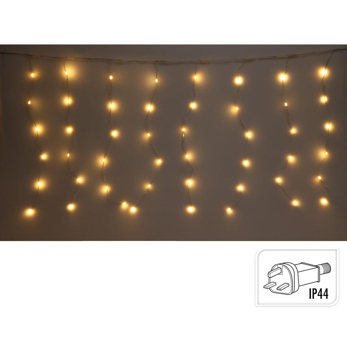400 LED Warm White Curtain Lights | Christmas Window Lights - 5x2x2m Fairy Lights - Tophatter Daily Deals