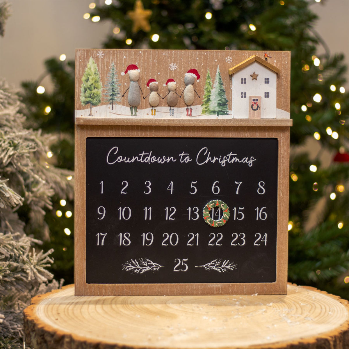 Pebble Family Christmas Advent Calendar | Magnetic Advent Calendar Wall Plaque Advent Calendar - Tophatter Daily Deals