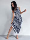 Fringe Printed Single Shoulder Dress Casual Dresses - Tophatter Daily Deals