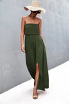 Strapless Split Maxi Dress Casual Dresses - Tophatter Daily Deals