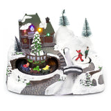 Christmas Scene With Moving Train Xmas Model Village | Light Up LED Animated Christmas Village Ornament | Design Varies One Supplied Model Village - Tophatter Daily Deals
