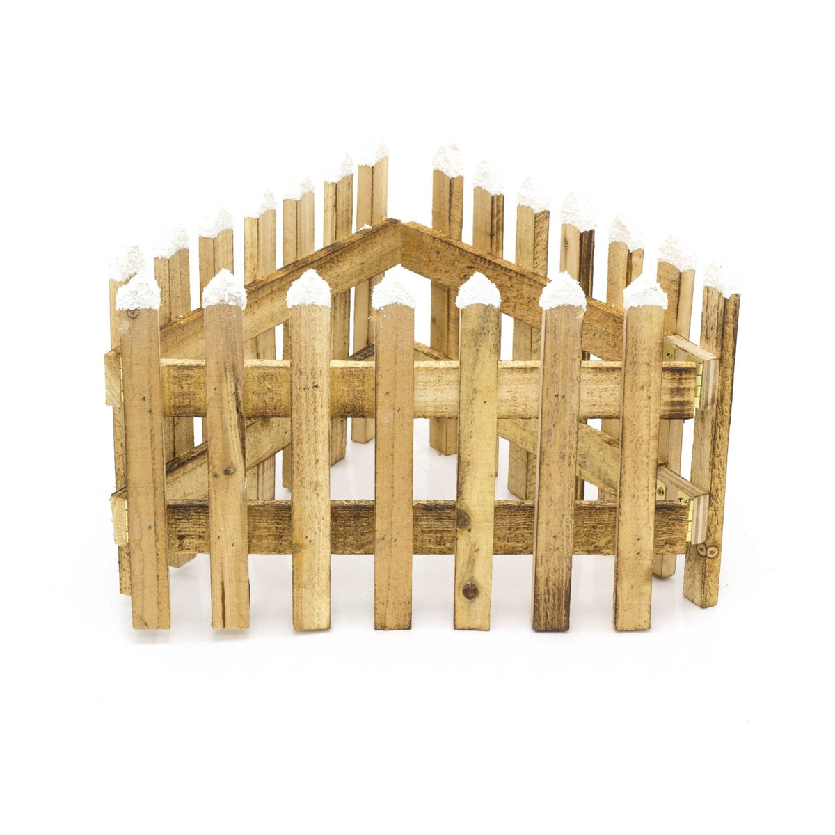 Christmas Miniature Wooden Fence Decoration | Snow Topped Mini Picket Fence | Christmas Tree Xmas Decoration Tree Skirt - Tophatter Daily Deals