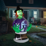 Witch Inflatable 5.9ft Crystal Ball Halloween Decor 2025 3D Changing Face Moving Picture Frame - Tophatter Daily Deals