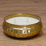 Bohemian Style Gold Metal Candle Bowl | 2 Wick Scented Candle & Holder - 10cm Scented Candle - Tophatter Daily Deals