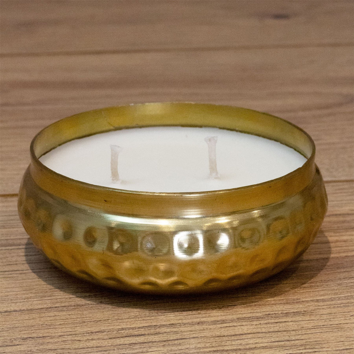 Bohemian Style Gold Metal Candle Bowl | 2 Wick Scented Candle & Holder - 10cm Scented Candle - Tophatter Daily Deals