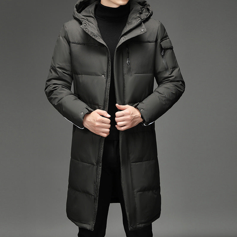 Lightweight Cozy Men's Down Coat - Long Puffer, Goose Down Gray 3D Changing Face Moving Picture Frame - Tophatter Daily Deals