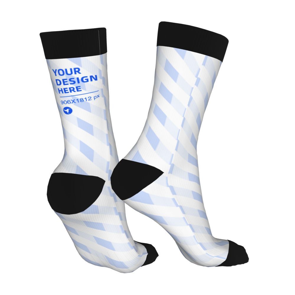 16in Thick Contrast Color Mild Skin-friendly Socks Three black One size 7 - Tophatter Daily Deals