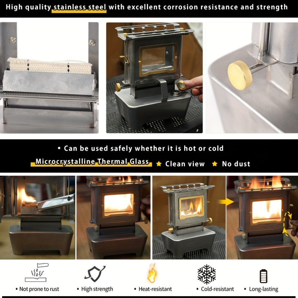 Camping Stove with Glass Window Camping & Hiking - Tophatter Daily Deals