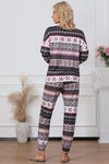 Printed V-Neck Top and Pants Lounge Set Loungewear Sets - Tophatter Daily Deals