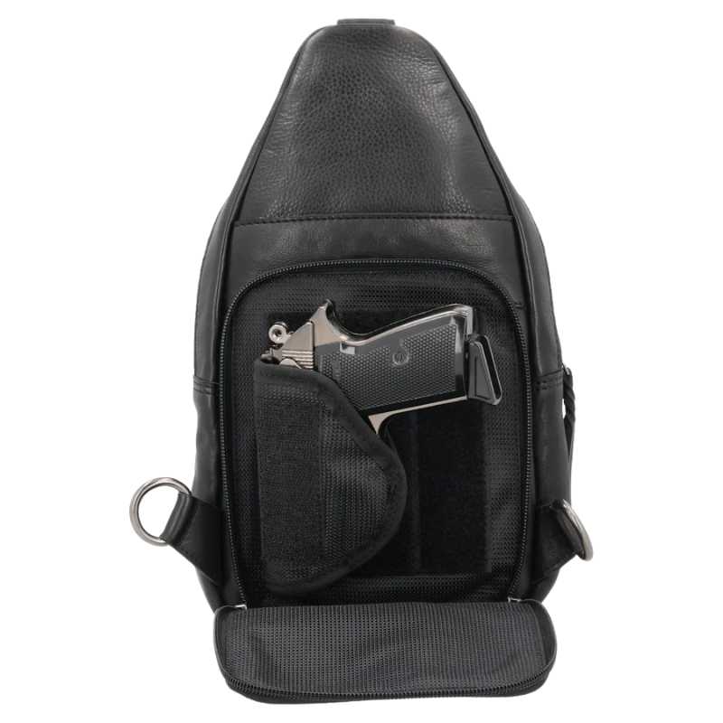 Taylor Leather Conceal Carry Sling Backpack Purse Handgun Purses - Tophatter Daily Deals