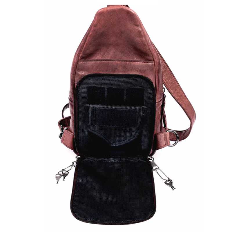 Taylor Leather Conceal Carry Sling Backpack Purse Handgun Purses - Tophatter Daily Deals