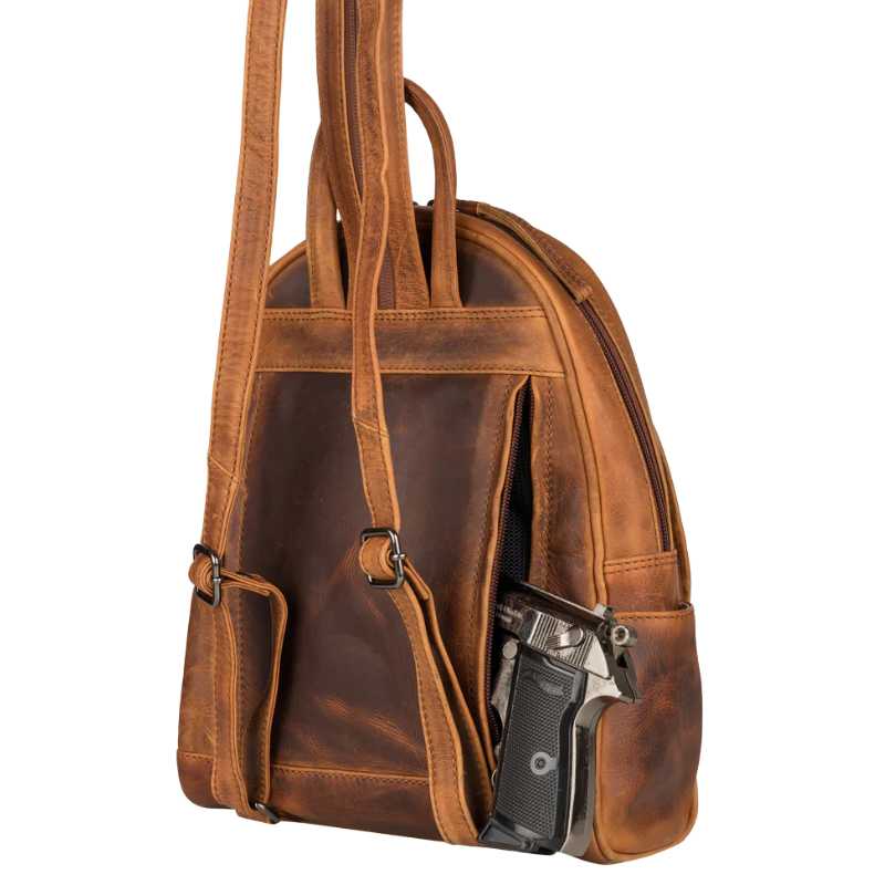 Daisy RFID Leather Concealed Carry Backpack Purse Handgun Purses - Tophatter Daily Deals