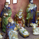 11-Piece Traditional Nativity Set with 10 Ceramic Figures & Wooden Stable - 30cm Nativity Set - Tophatter Daily Deals