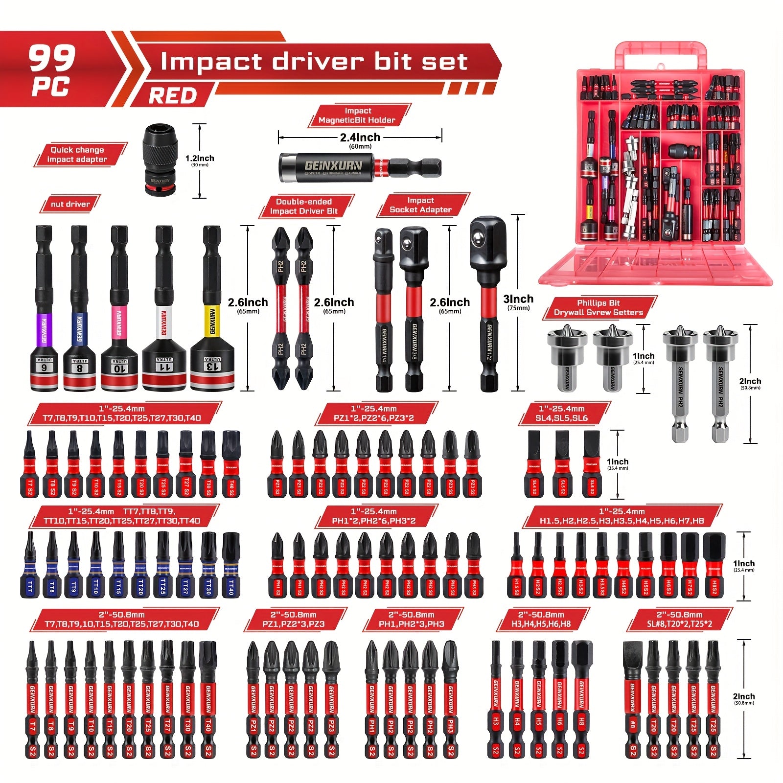 99pcs Impact Screwdriver Set with Hex Heads Tools > Other Tools > Drill & Screwdriver Accessories - Tophatter Daily Deals