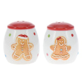 Christmas Gingerbread Salt & Pepper Shakers | White Ceramic Salt And Pepper Pots Salt and Pepper Shakers - Tophatter Daily Deals