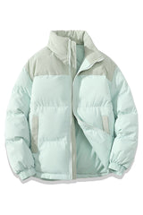 Insulating Unisex Puffer Coat - Stand Collar, Cotton Light Cyan 3D Changing Face Moving Picture Frame - Tophatter Daily Deals