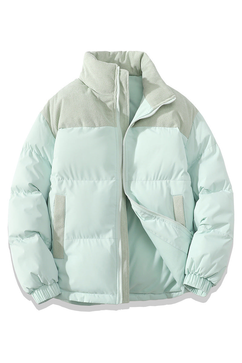 Insulating Unisex Puffer Coat - Stand Collar, Cotton Light Cyan 3D Changing Face Moving Picture Frame - Tophatter Daily Deals