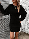 Ribbed Round Neck Long Sleeve Dress Casual Dresses - Tophatter Daily Deals