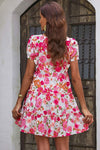 Floral V-Neck Short Sleeve Dress Casual Dresses - Tophatter Daily Deals