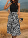 Leopard Halter Neck Midi Dress Casual Dresses - Tophatter Daily Deals