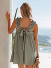 Full Size Frill Pocketed Square Neck Wide Strap Dress Casual Dresses - Tophatter Daily Deals