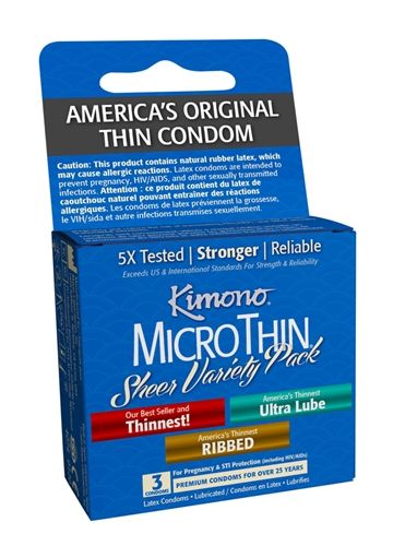 Kimono Microthin Sheer Variety Pack - 3 Pack > Essentials > Condoms - Tophatter Daily Deals