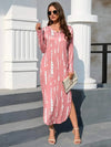 Slit V-Neck Long Sleeve Midi Dress Light Mauve Casual Dresses - Tophatter Daily Deals