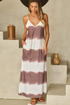 Tie-Dye V-Neck Maxi Cami Dress Casual Dresses - Tophatter Daily Deals