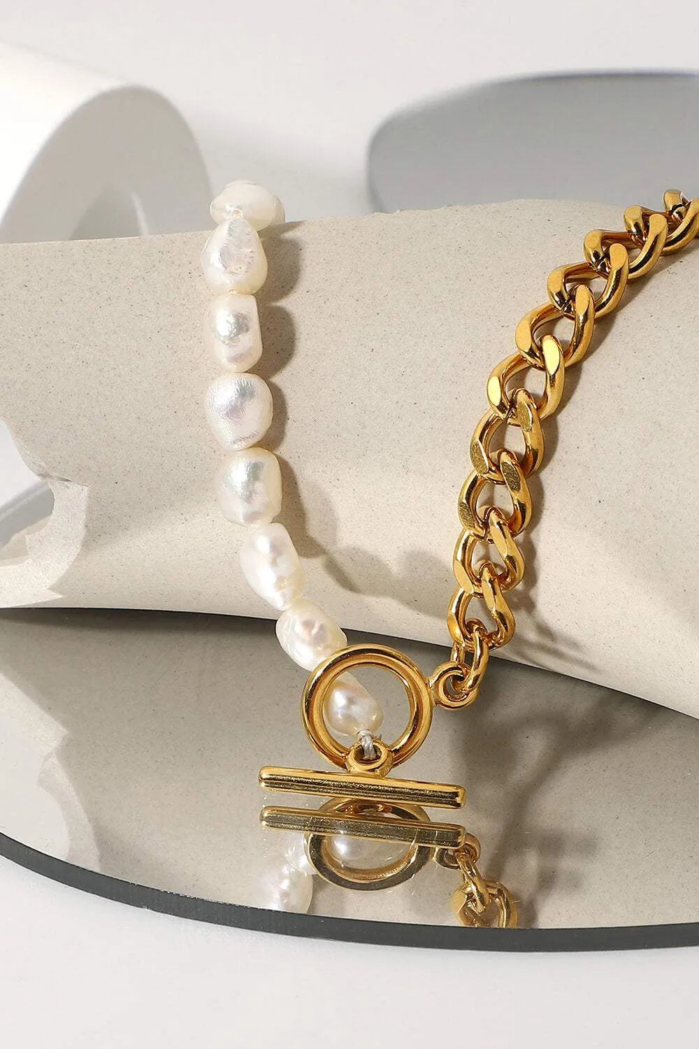 Dream Life Pearl Chunky Chain Necklace Necklaces - Tophatter Daily Deals