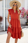 Ruched Notched Cap Sleeve Dress Casual Dresses - Tophatter Daily Deals