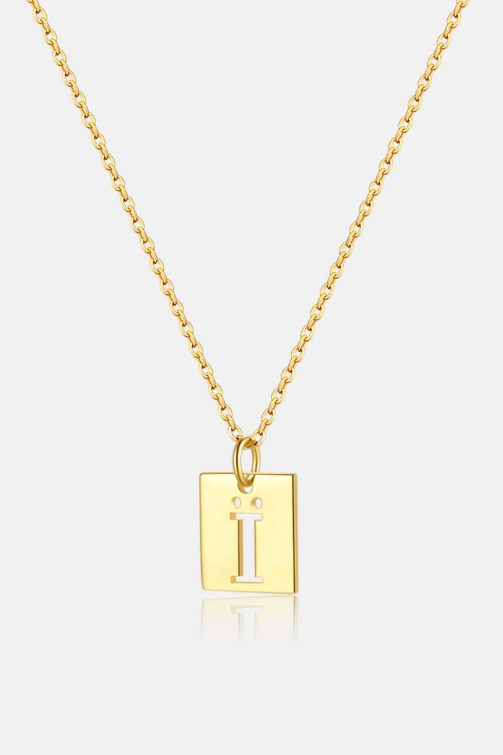 Cutout Rectangle Pendant Necklace Gold One Size Necklaces - Tophatter Daily Deals