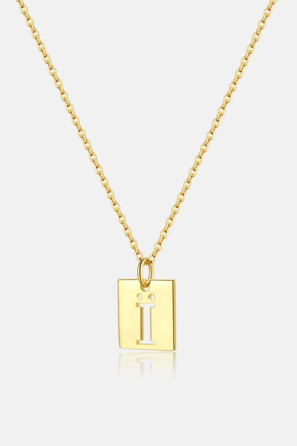 Cutout Rectangle Pendant Necklace Gold One Size Necklaces - Tophatter Daily Deals