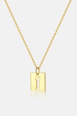 Cutout Rectangle Pendant Necklace Gold One Size Necklaces - Tophatter Daily Deals