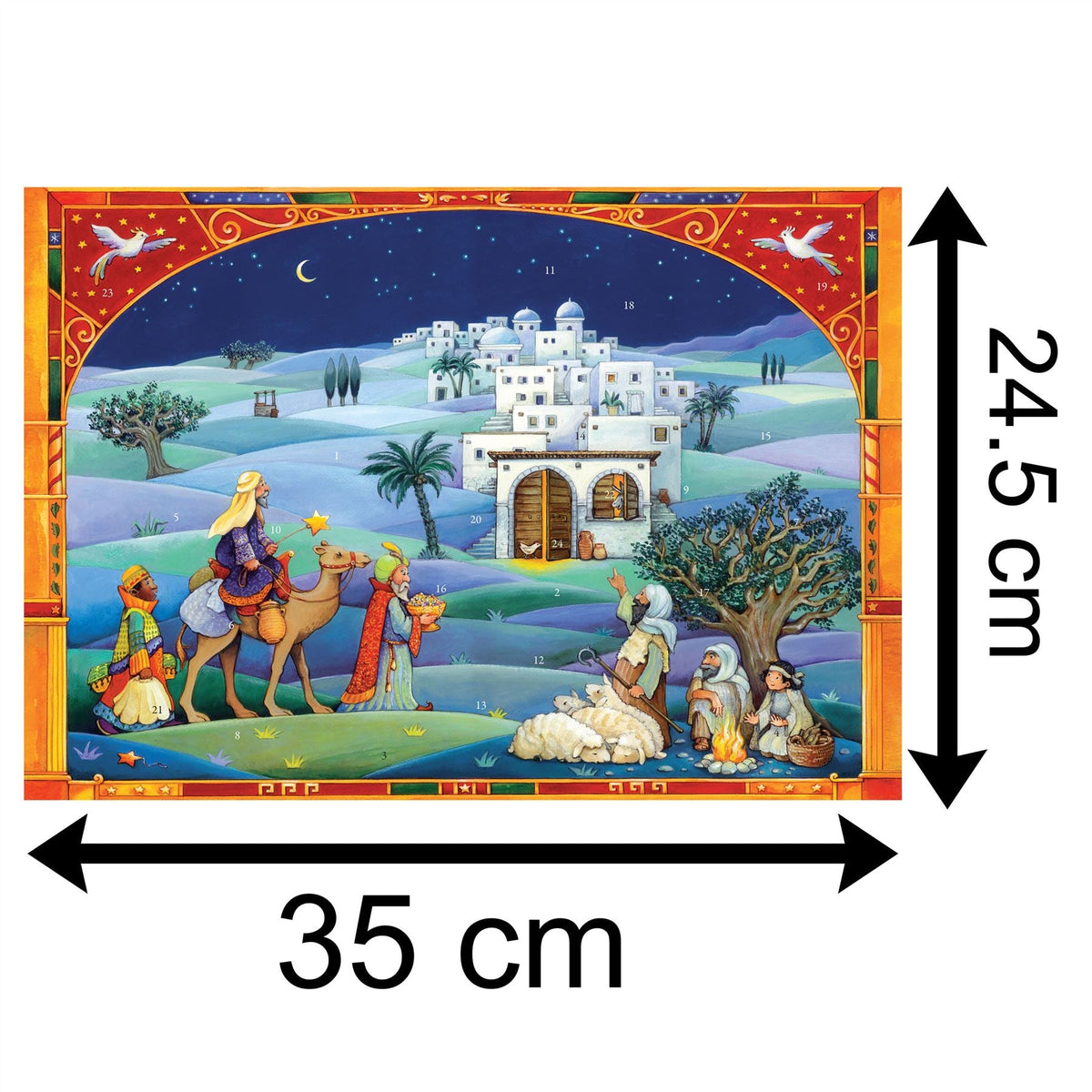 Traditional Christmas Advent Calendar | Wise Men Nativity Advent Calendar | Bethlehem Picture Advent Calendar Advent Calendar - Tophatter Daily Deals